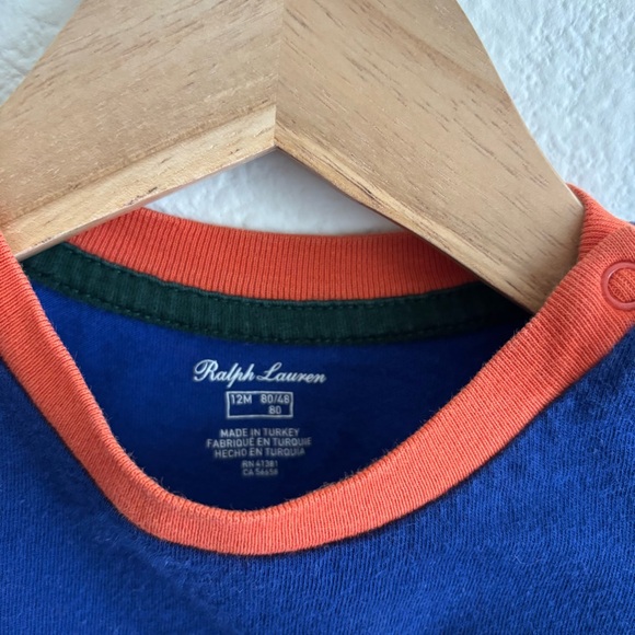 Polo by Ralph Lauren Kids' Colorblock Long Sleeve Shirt 12M - Picture 3 of 5